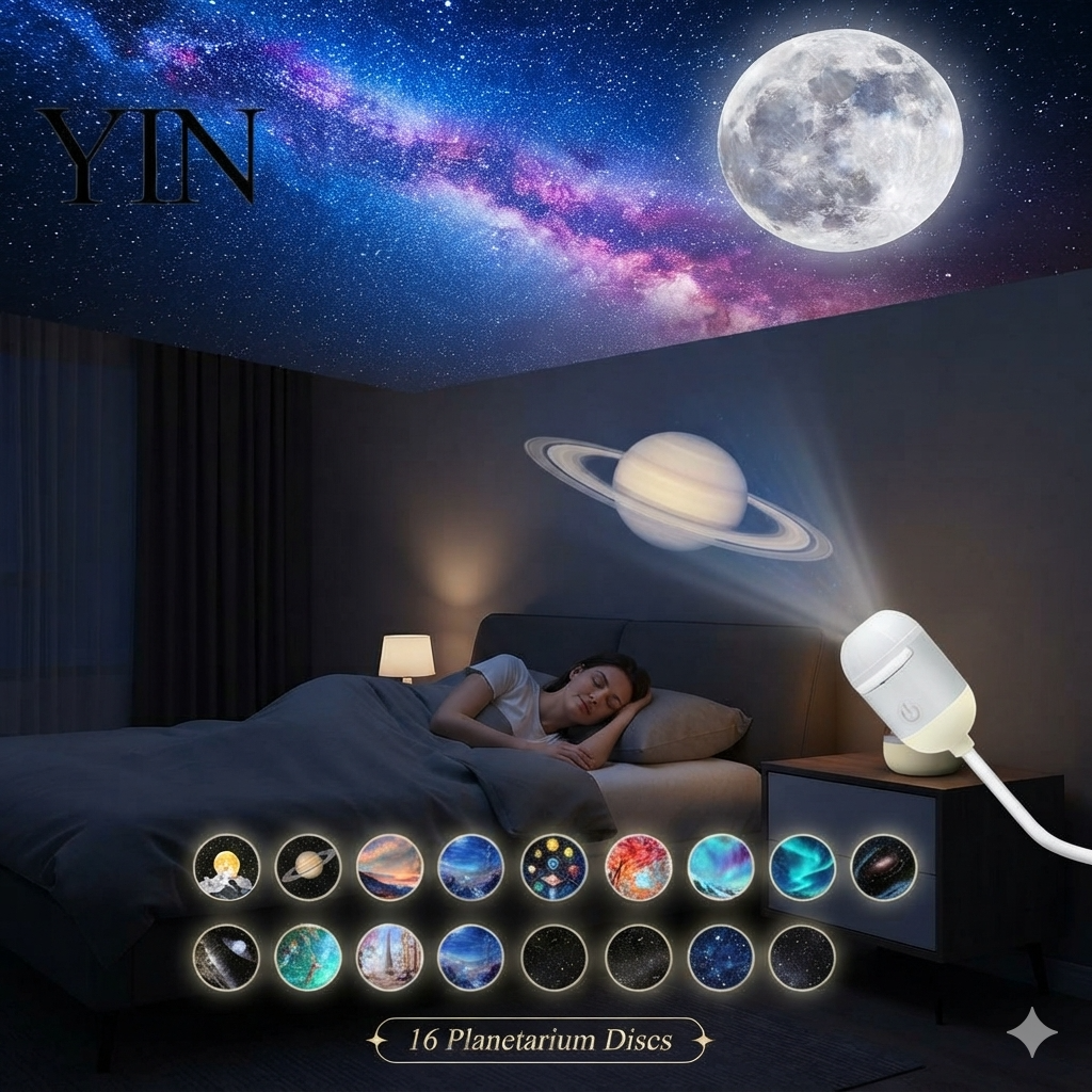 جهاز عرض المجرة والقمر المضيء (Galaxy & Moon Night Projector) 🌌✨